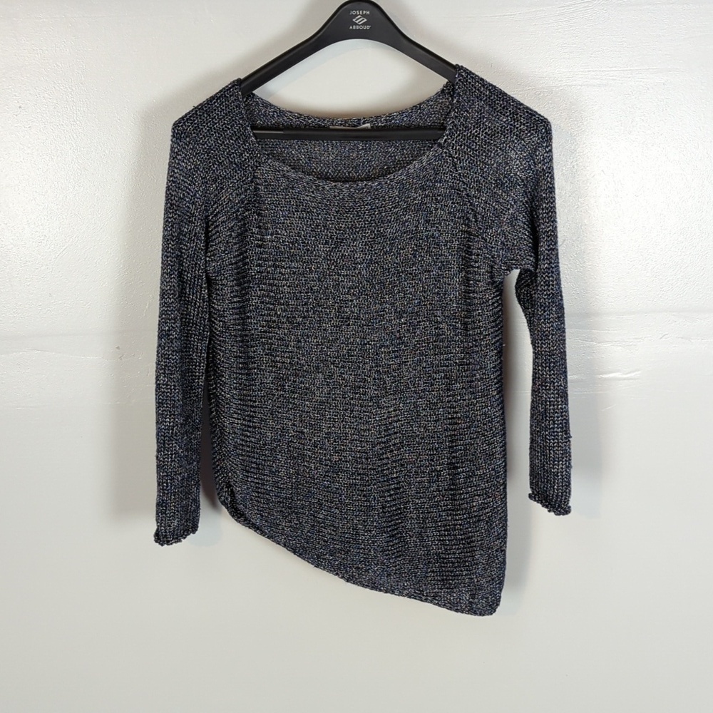 Zara Knit Metallic Asymmetrical Tunic Sweater